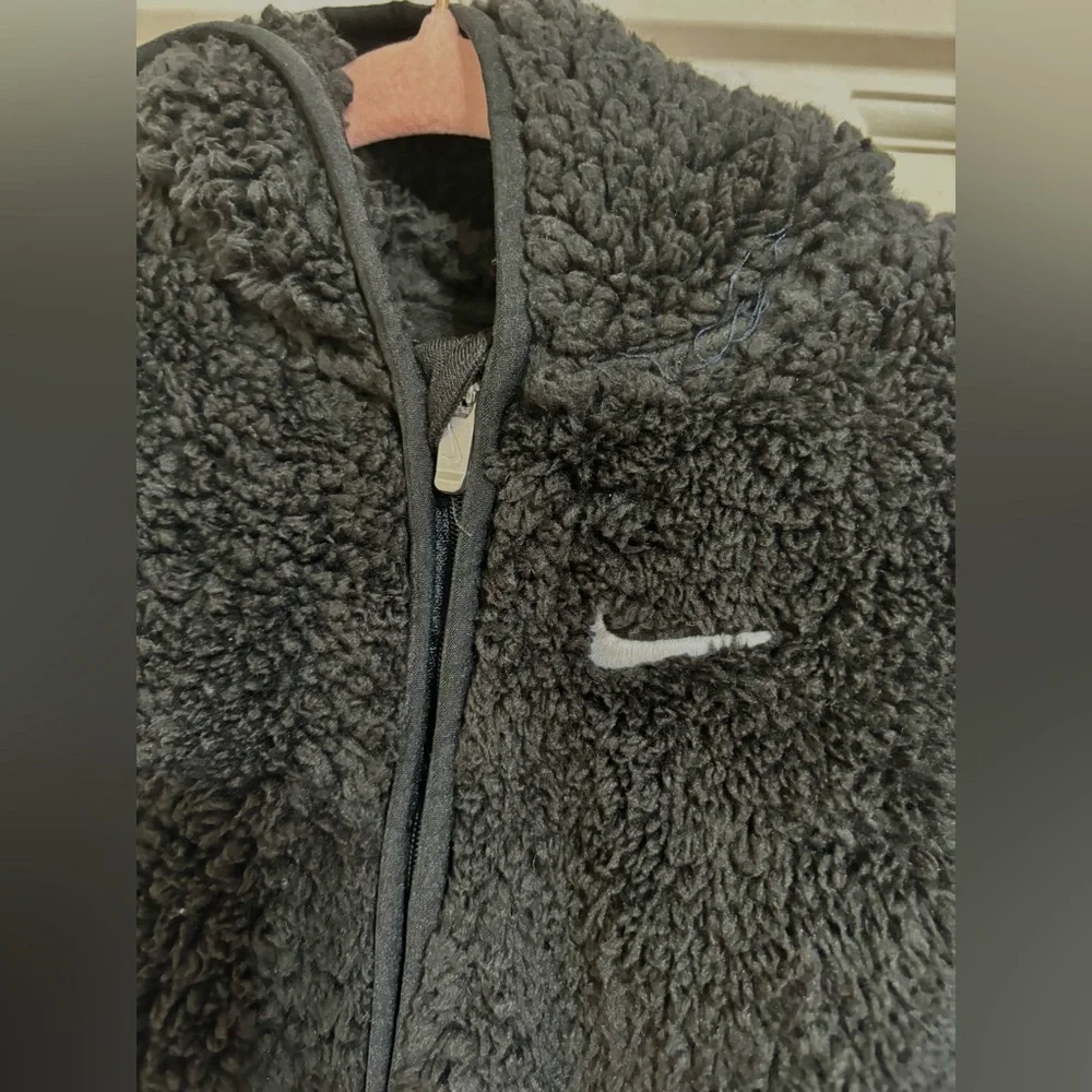 Nike Baby Boys 9M Hoodie Bunting Snowsuit Plush Fleece Black Infant